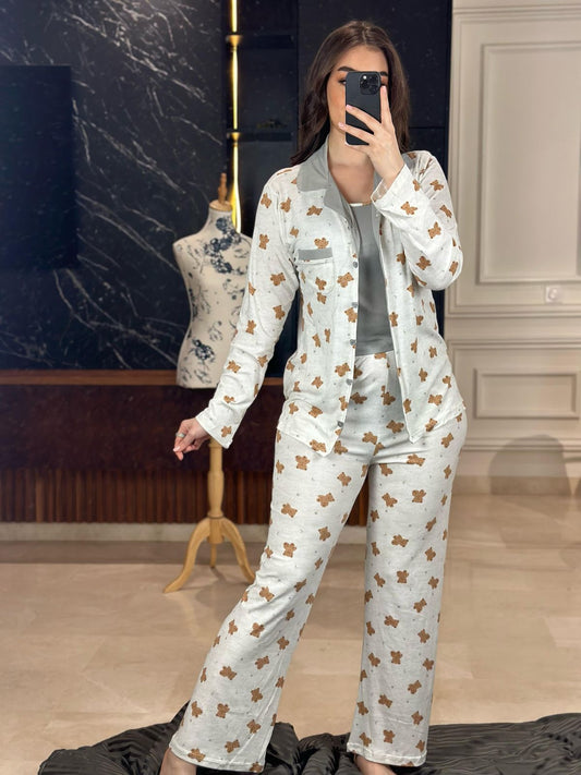 M4 - Pyjama 3 pièces à motifs tendance 2025